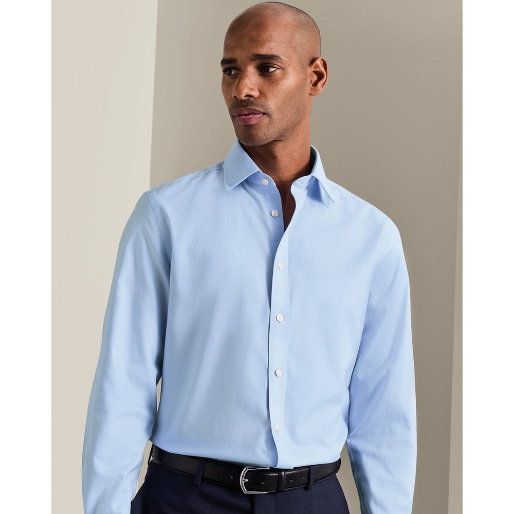 Charles Tyrwhitt Non-Iron Twill Slim Fit Dress Shirt Sky Blue 16/35in